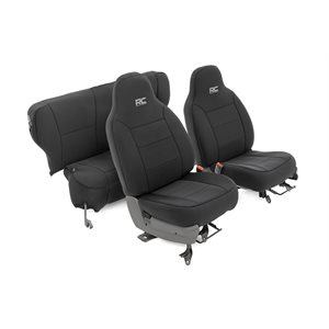 Jeep Neoprene Seat Cover Set | Black [97-01 XJ w / Detachable Headrest