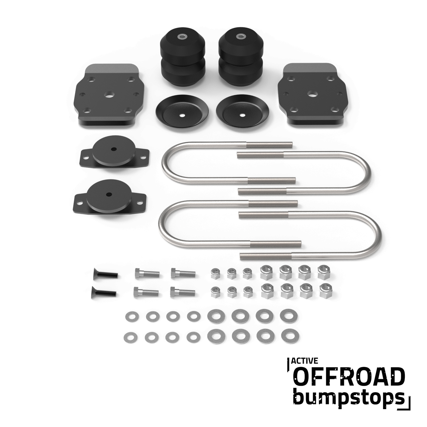 Active Off-Road Bumpstops for Chevy Colorado & GMC Canyon w / U-Bolt Flip Kit - Rear Kit