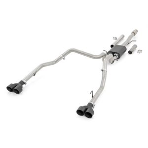 DUAL CAT-BACK EXHAUST SYSTEM W / BLACK TIPS (19-21 CHEVY / GMC 1500 | 5.3L)