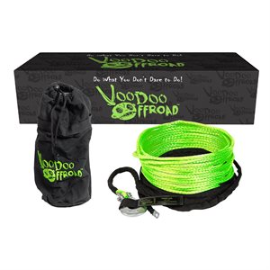 WINCH ROPE UTV 1 / 4 INCH X 50 FOOT GREEN VOODOO OFFROAD